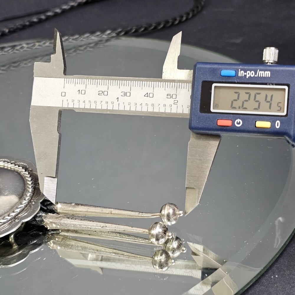 Navajo Turquoise And Coral Sterling Silver Bolo Tie Native American Vintage - Picture 8 of 11